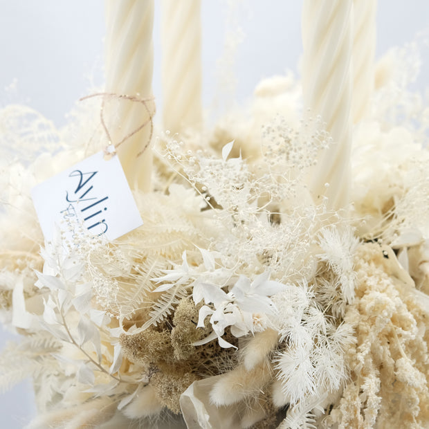 "Ewiger" Adventskranz in Ivory & Weiß | AYLIN FLOURISH