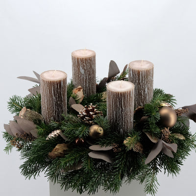 Exklusiver Adventskranz "Wienerwald" in Naturtönen | 45cm