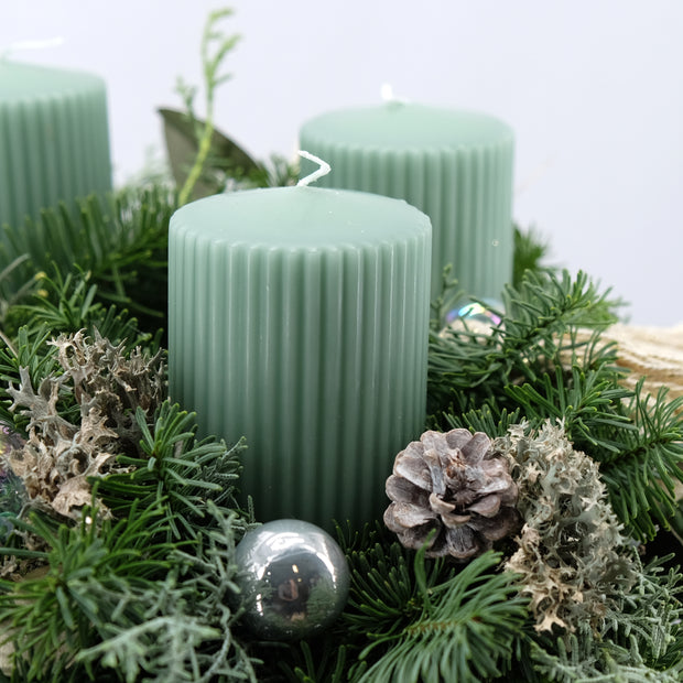 Natürlicher Adventskranz in Salbeigrün | 35cm