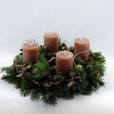 Natürlich verspielter Adventskranz mit Zweigen | 35cm