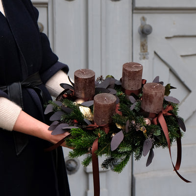 Adventskranz "Shiny Mokka & Dark Chocolate" | 35cm