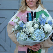 "Be my Baby" in Hellblau und Weiß